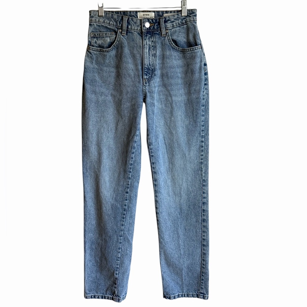 Cotton On Long Straight High Rise Light Wash Denim Jeans Size 4 - Picture 2 of 12